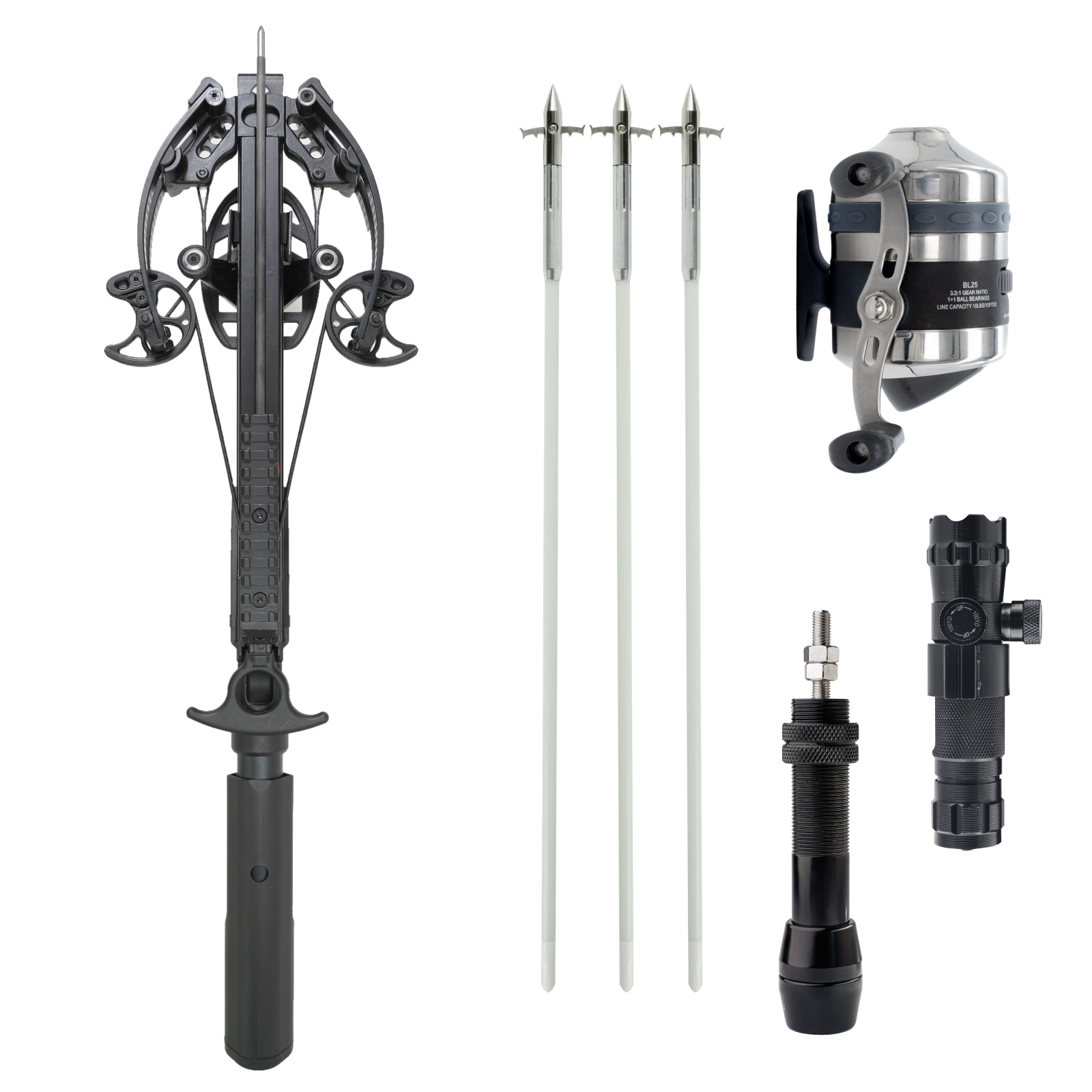 allintitle fishing crossbow with reel BALLISTA BAT Bowfishing Bundle, 300 FPS Crossbow, BL25 & Arrows Perfect for kayak fishing or fishing that requires you to cock your crossbow with out the use of a stirr up NEW Fishing Crossbow with Red
