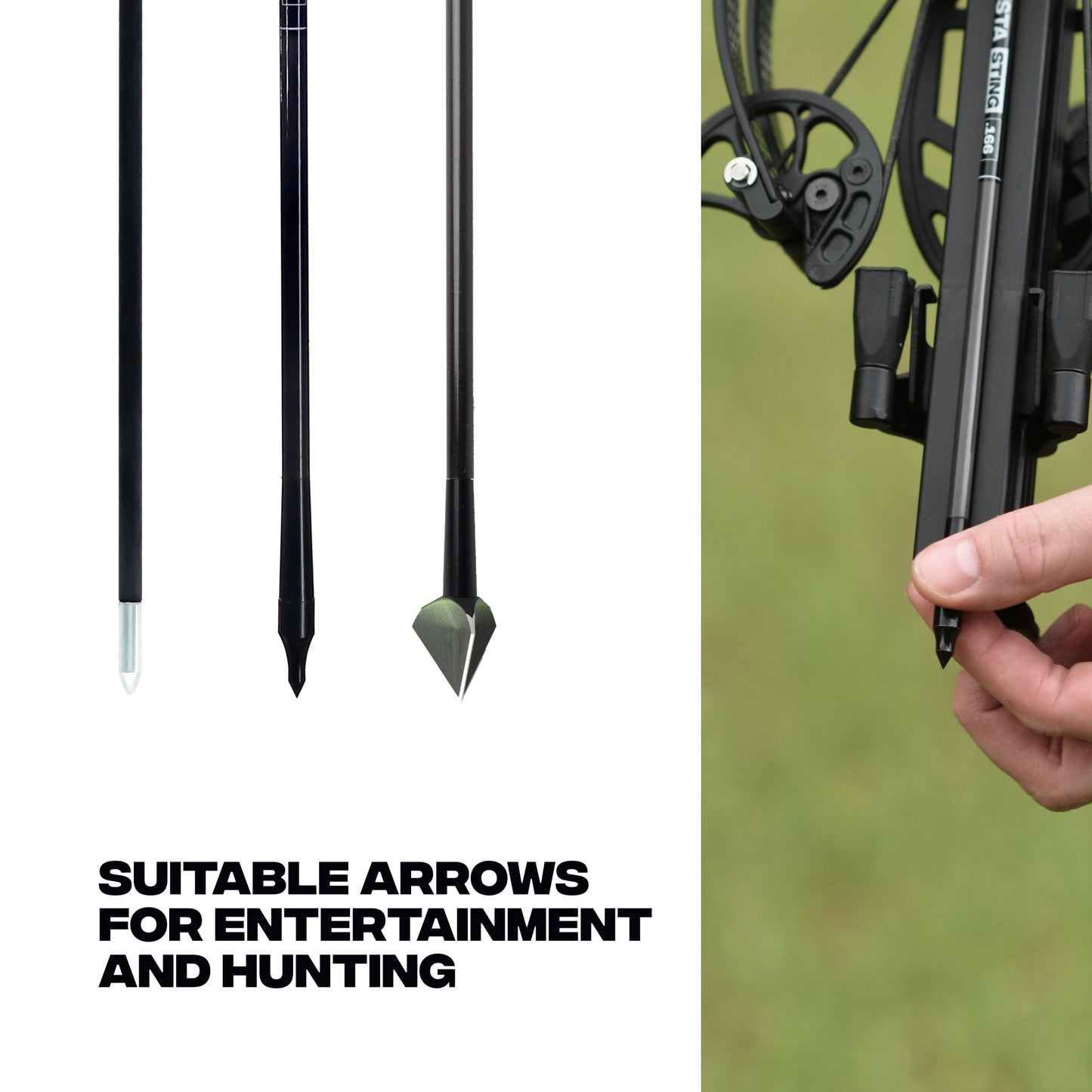 BAT Reverse Draw Compound Self-Cocking Mini Crossbow with L-Stock