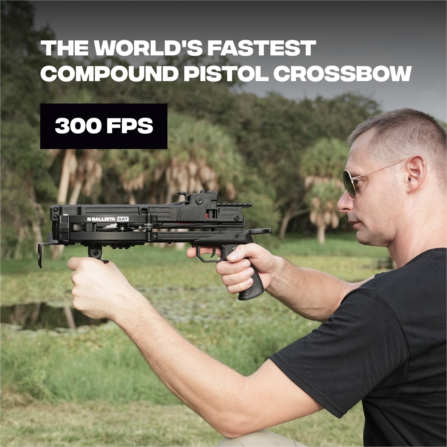 BAT Compound Small Crossbow with Magazine - 300 FPS, 130 lbs Draw - Refurbished