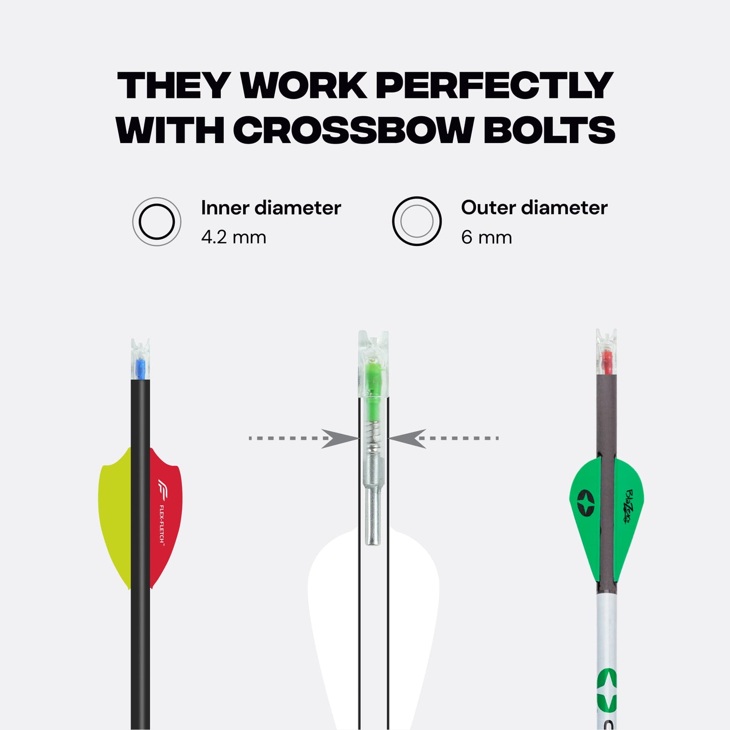 6mm Lighted Nocks - High Visibility LED, Long Battery Life - Blue / Red / Green - 3 pc