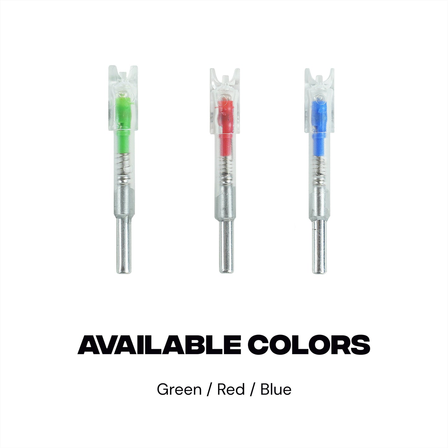 6mm Lighted Nocks - High Visibility LED, Long Battery Life - Blue / Red / Green - 3 pc