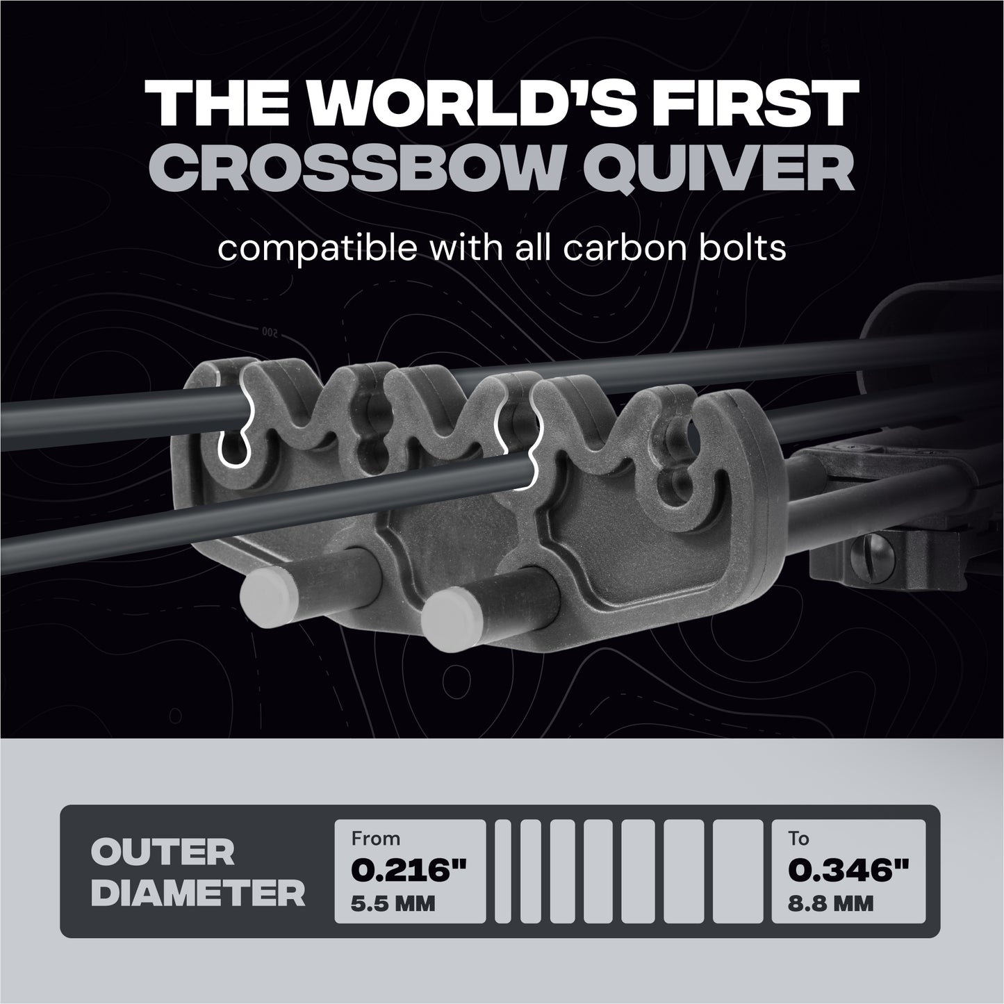 Crossbow Quiver – Fits 4 Arrows (5.5 mm-8.8mm) – Quick-Detach Picatinny Mount