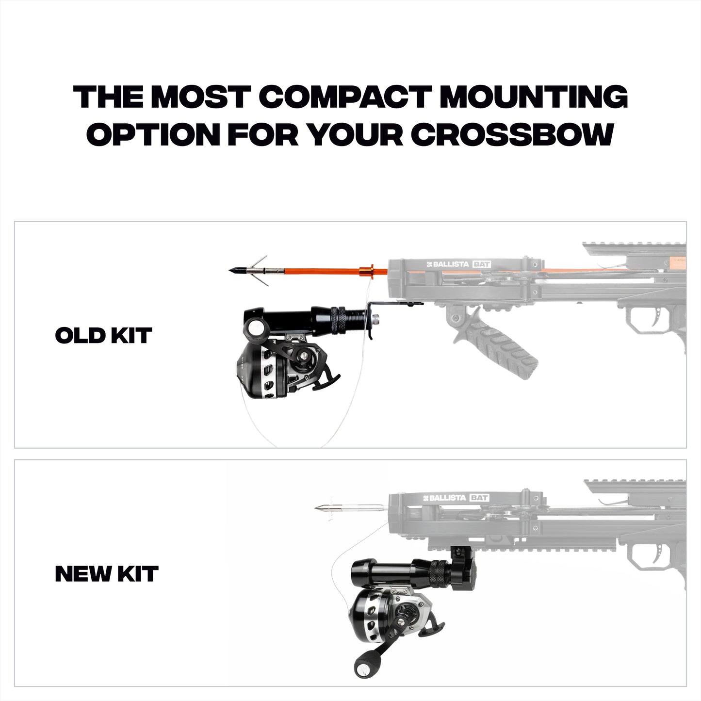 Bowfishing Kit: Complete Set for Crossbows - Includes Reel, Mount + Sleeve, Ring, Arrows