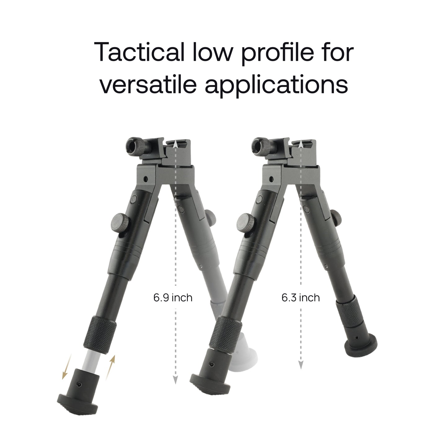 Mighty 3 in 1 Tactical Rifle Bipod with Rail Mount Adapter and Barrel Clamp
