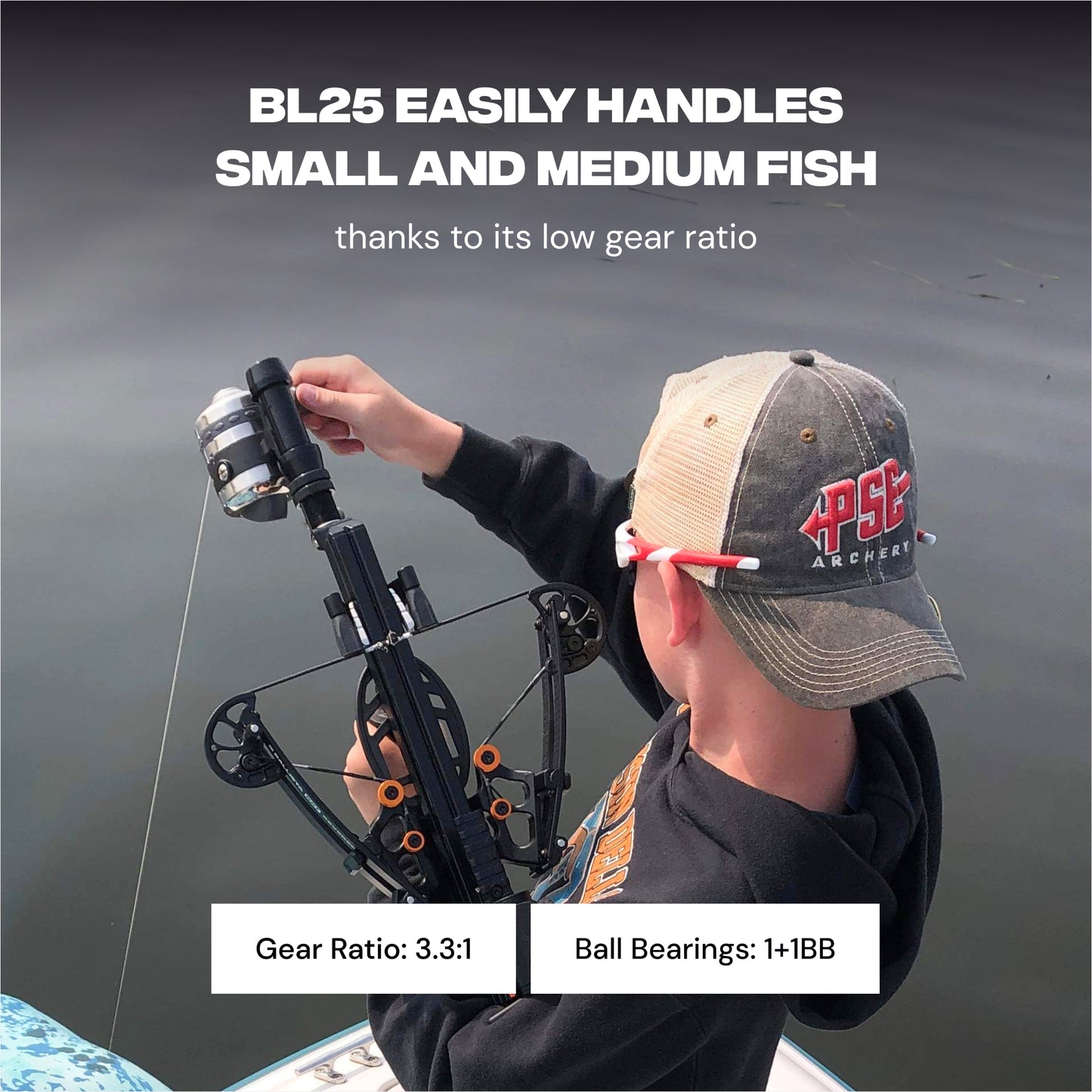 BL25 Spincast Bowfishing Reel - Slingshot Bow Fishing Stainless Steel