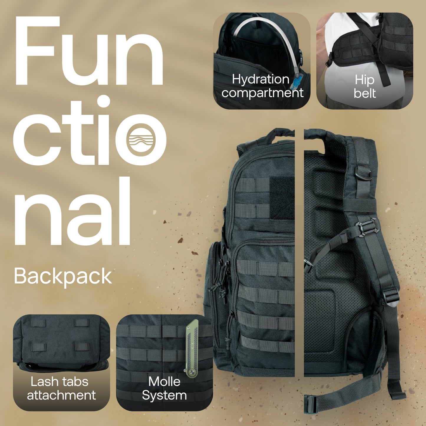 RIVER ROAD Huntex 40L Tactical Backpack for Hunting, Hiking Travel