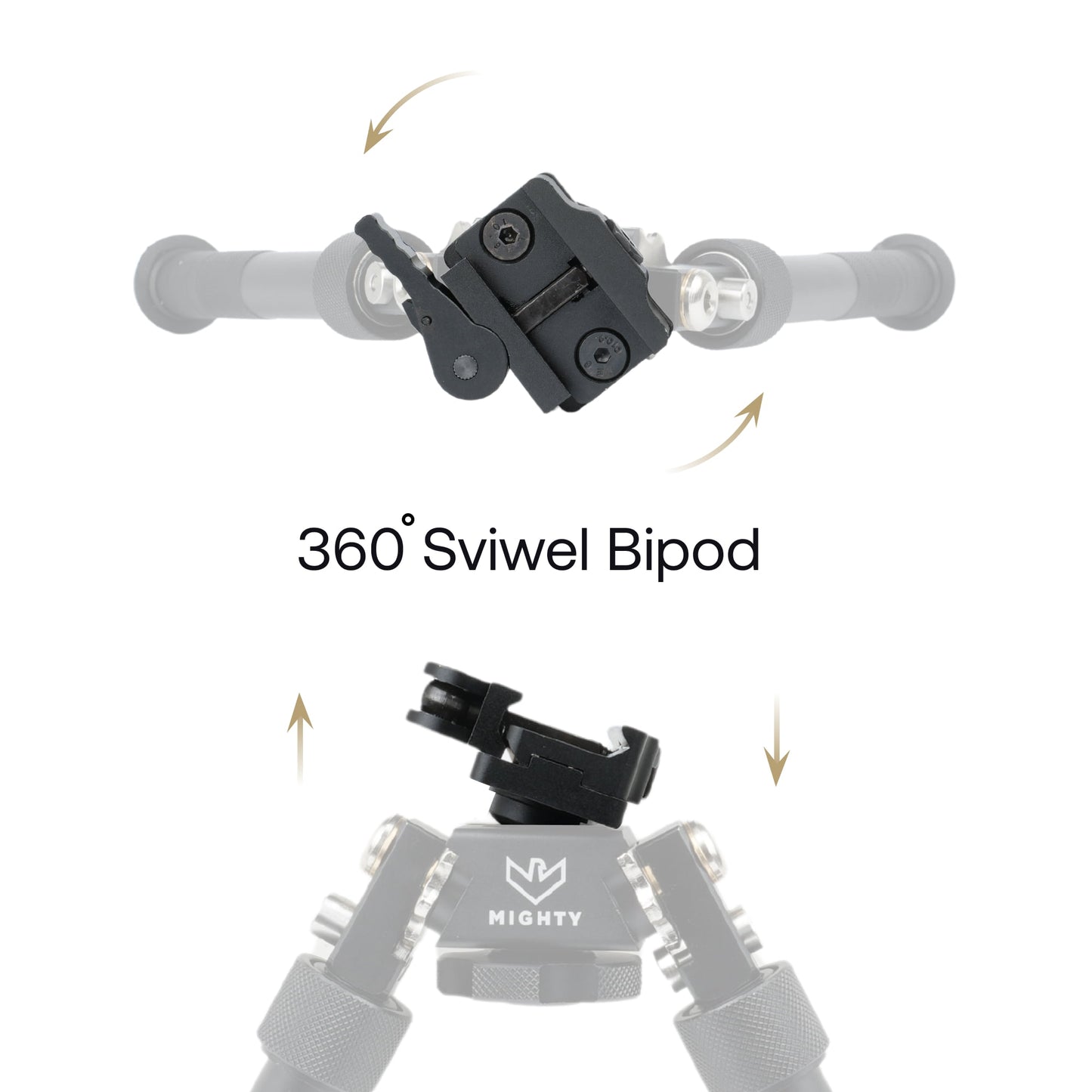Mighty Hunting and Shooting Rifle Bipod with Standard Picatinny Mount Adapter