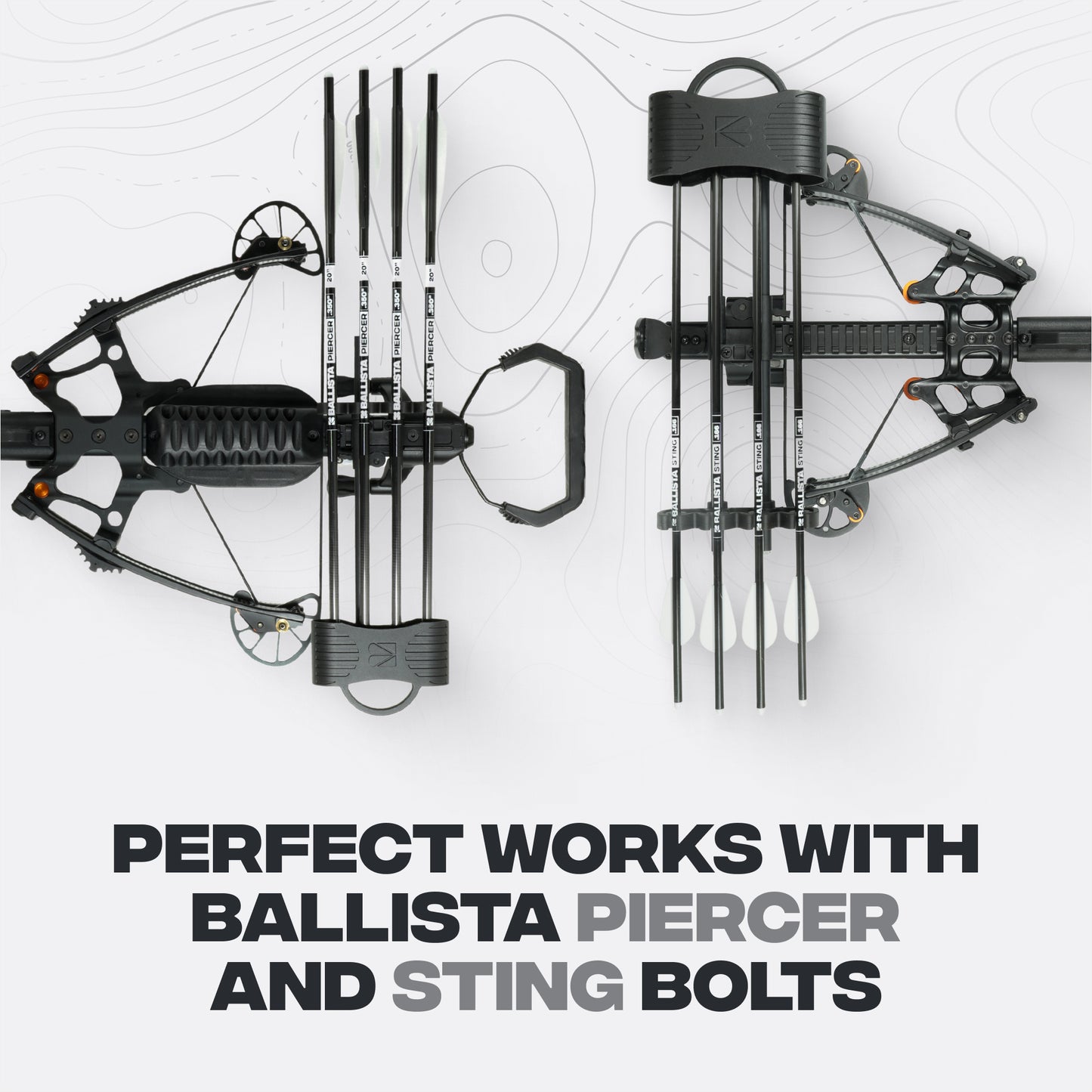 Crossbow Quiver – Fits 4 Arrows (5.5 mm-8.8mm) – Quick-Detach Picatinny Mount