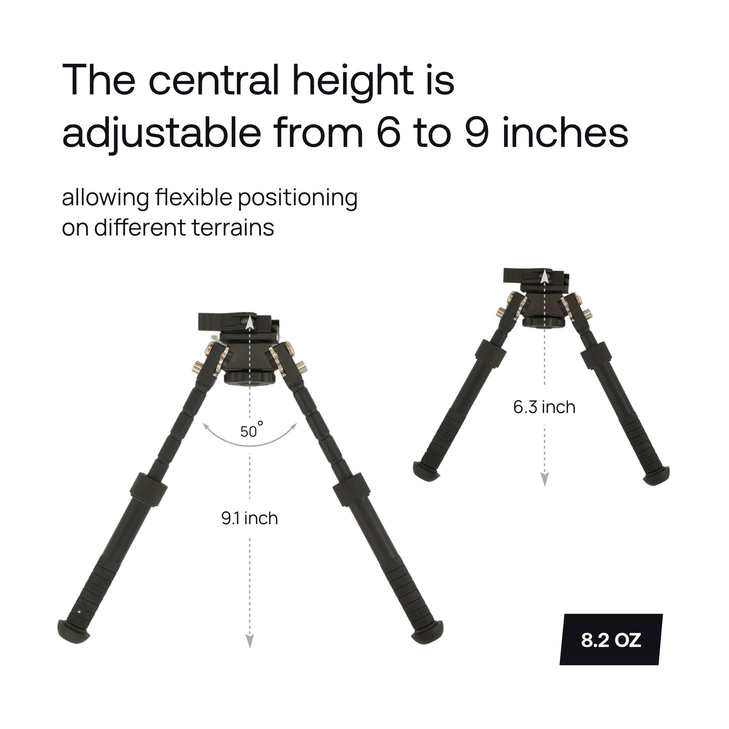Mighty Hunting and Shooting Rifle Bipod with Standard Picatinny Mount Adapter