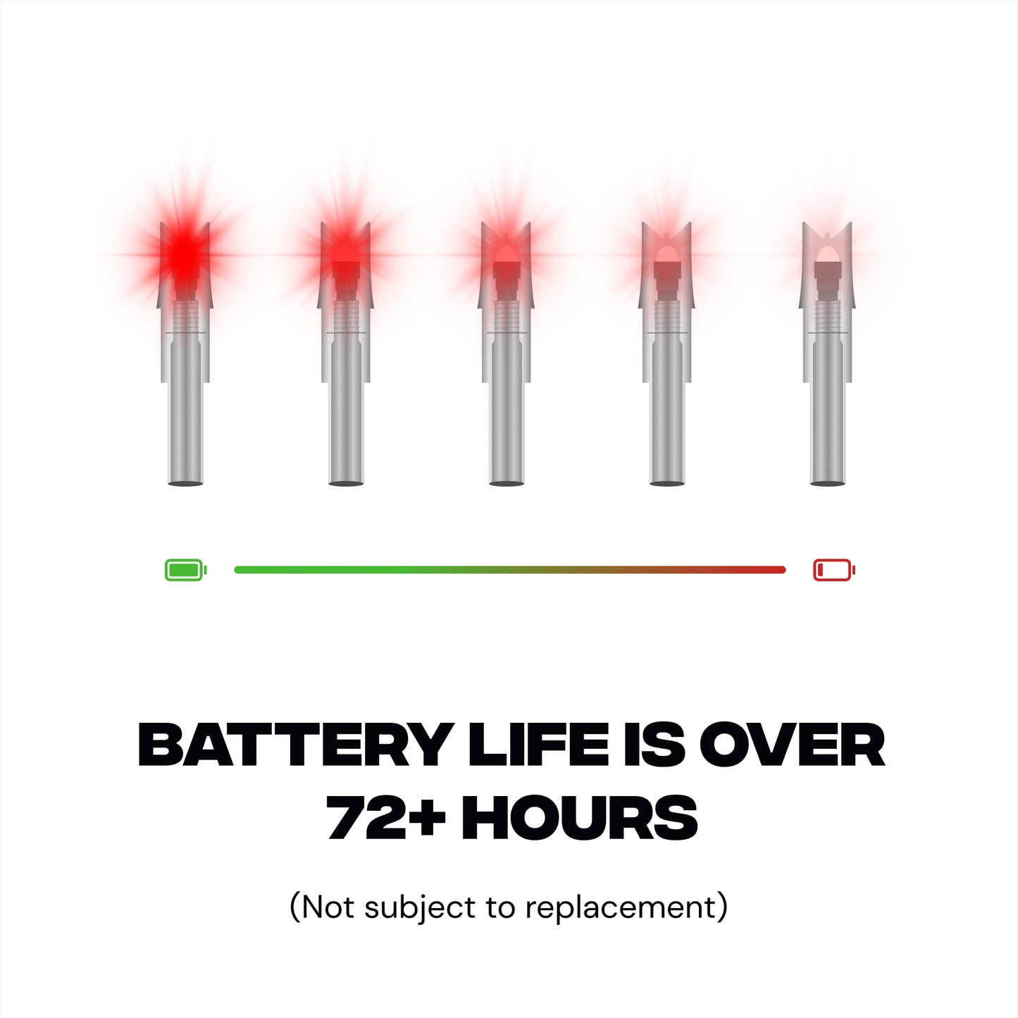 6mm Lighted Nocks - High Visibility LED, Long Battery Life - Blue / Red / Green - 3 pc