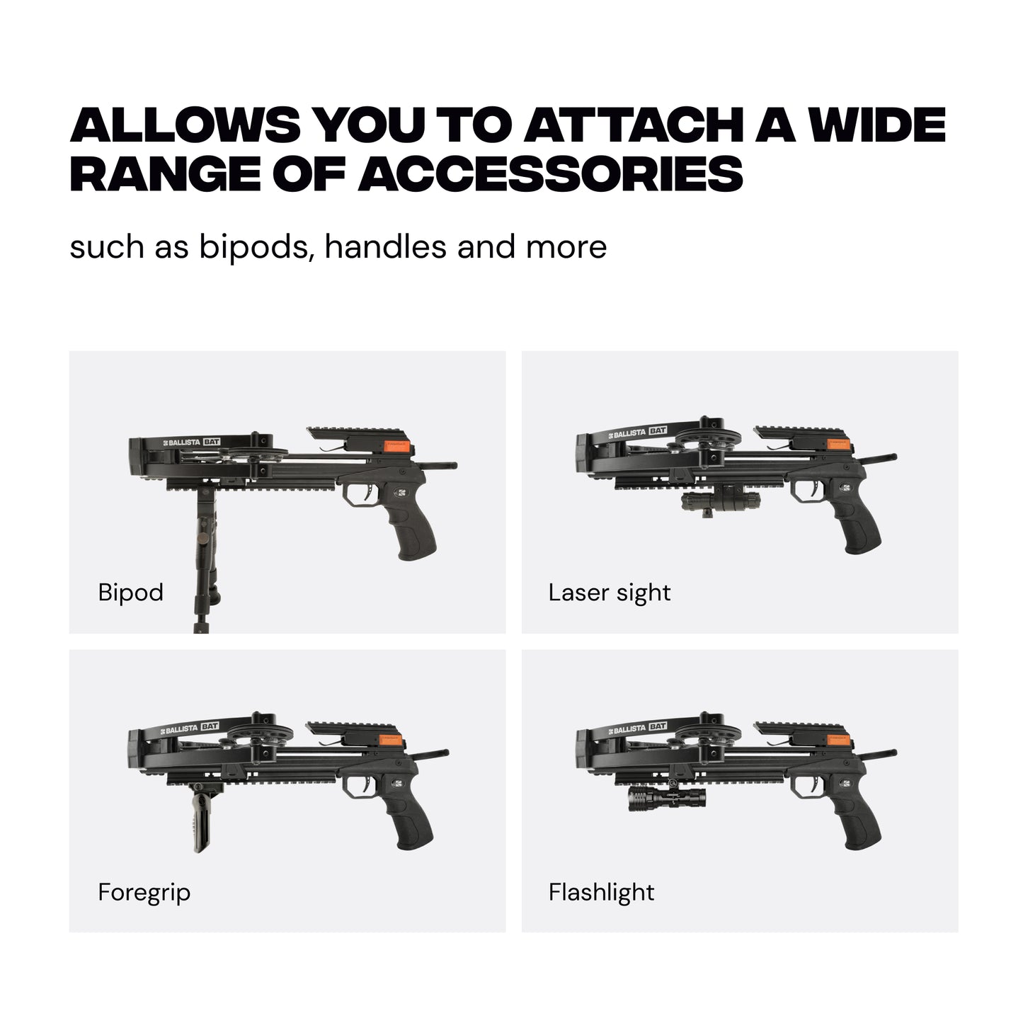 Bottom Picatinny Rail for Ballista Bat Pistol Crossbow