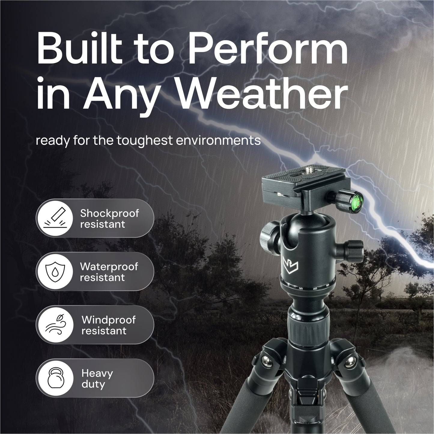 Tripod Hunting & Outdoor Tripod 303 – 155cm Max, 10KG Load Capacity w/ Carry Bag