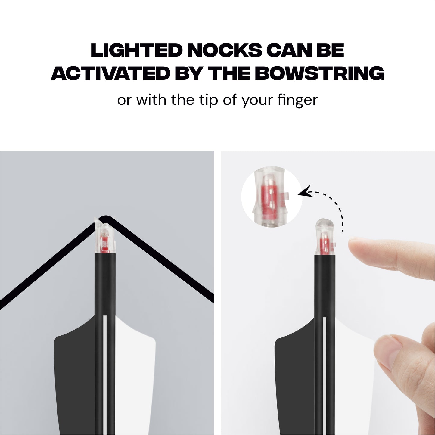 High Visibility 8.8 mm LED Lighted Nocks - Green / Red / Yellow / Blue - 3 pc