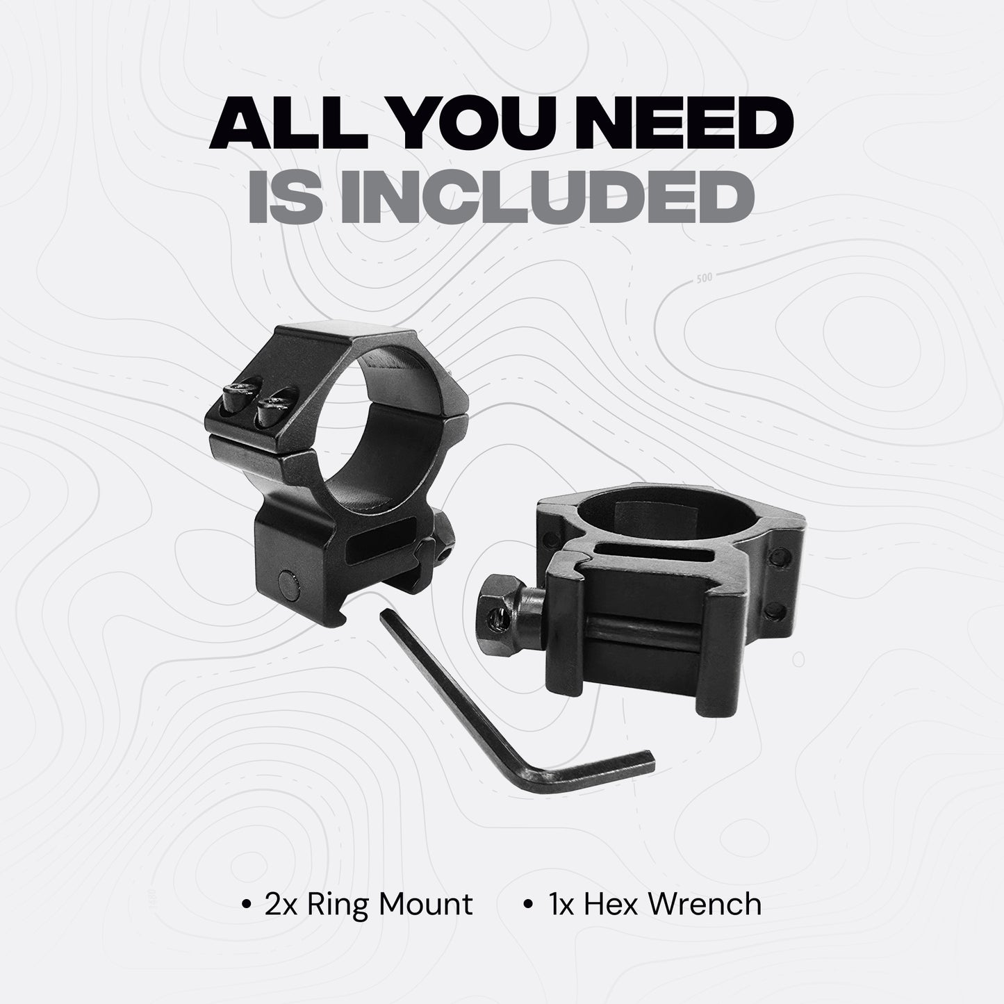 Mighty Tactical Low Mount Scope Ring 30 mm fits 20mm Picatinny Rail (2 pc)