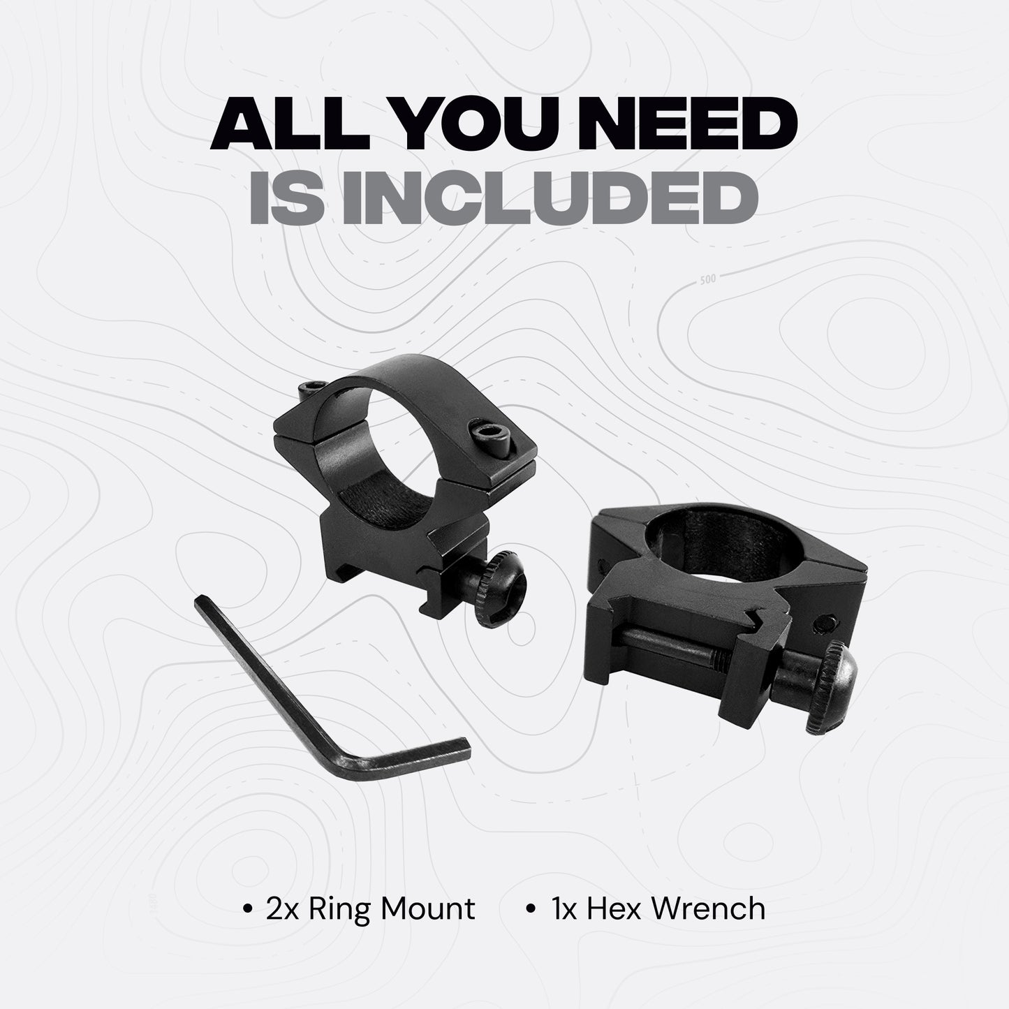 25mm Scope Rings 2-Pack Fits 20mm Picatinny Rail