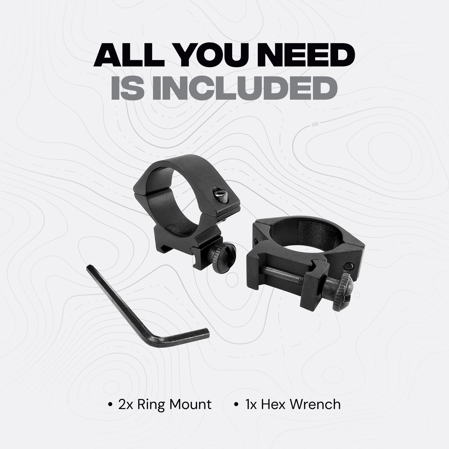 Mighty Tactical Low Mount Scope Ring 30 mm fits 20mm Picatinny Rail (2 pc)