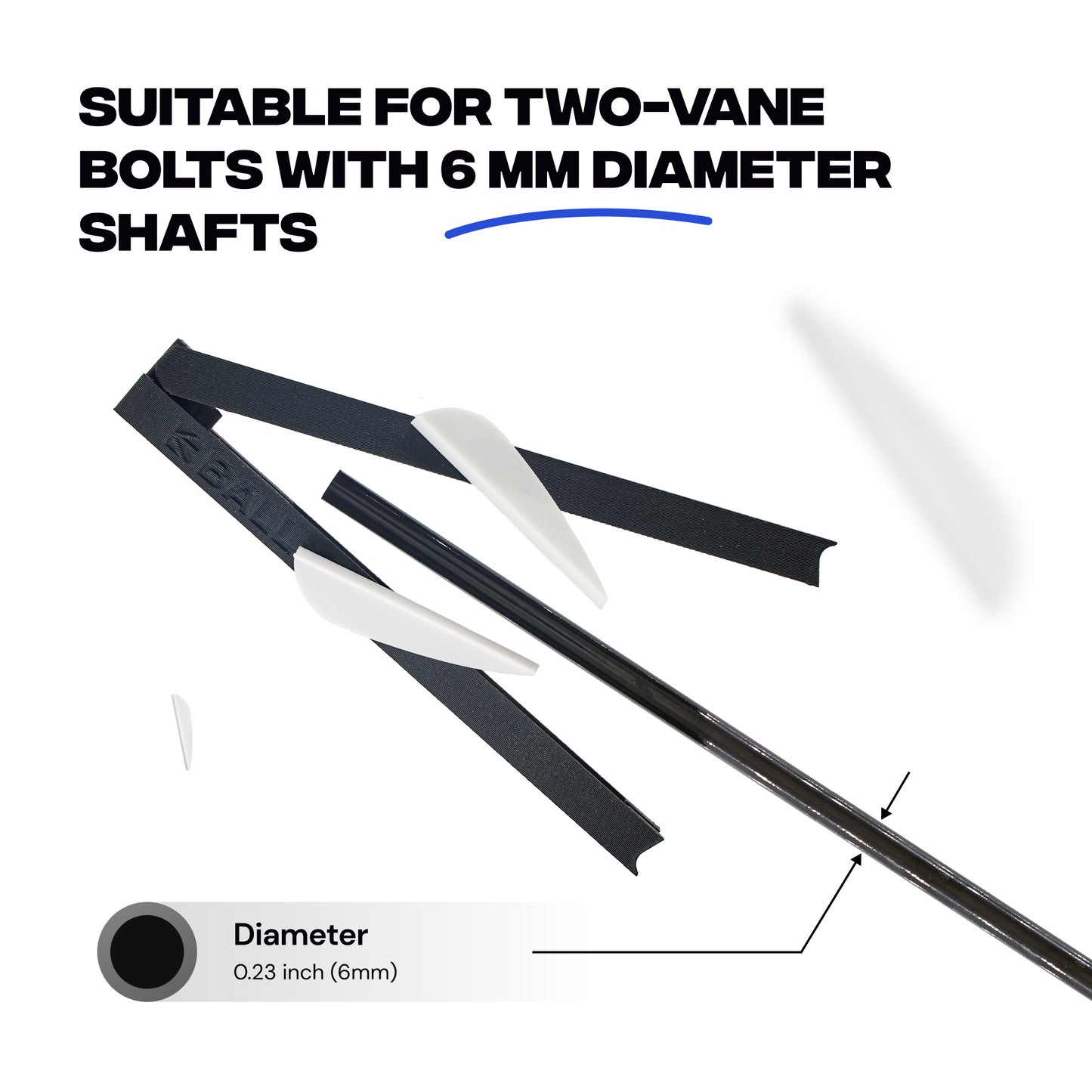 2-Vanes Fletching Jig 5.5-6mm Arrows - Compatible with BALLISTA Bolts