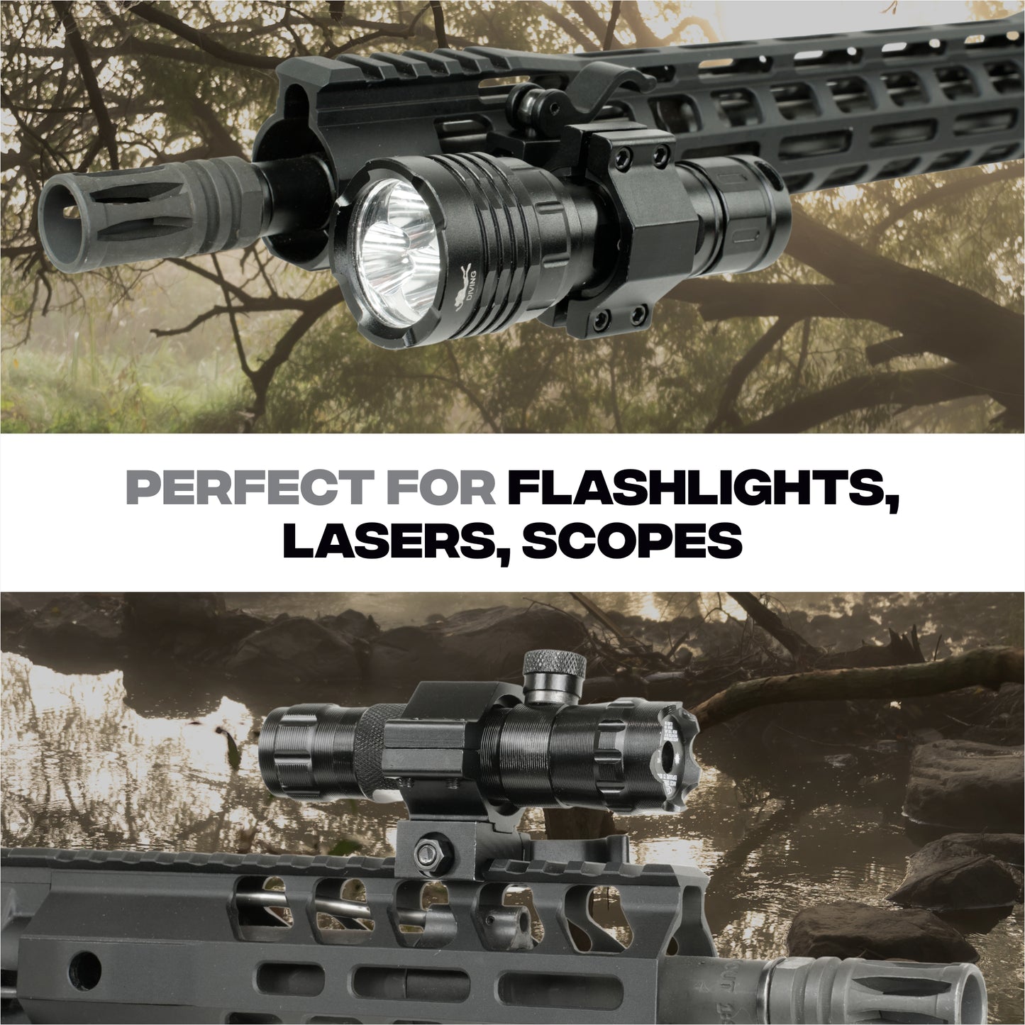 Mighty Tactical Quick Release Scope Ring Mount 25.4mm/30mm for 20mm Rail