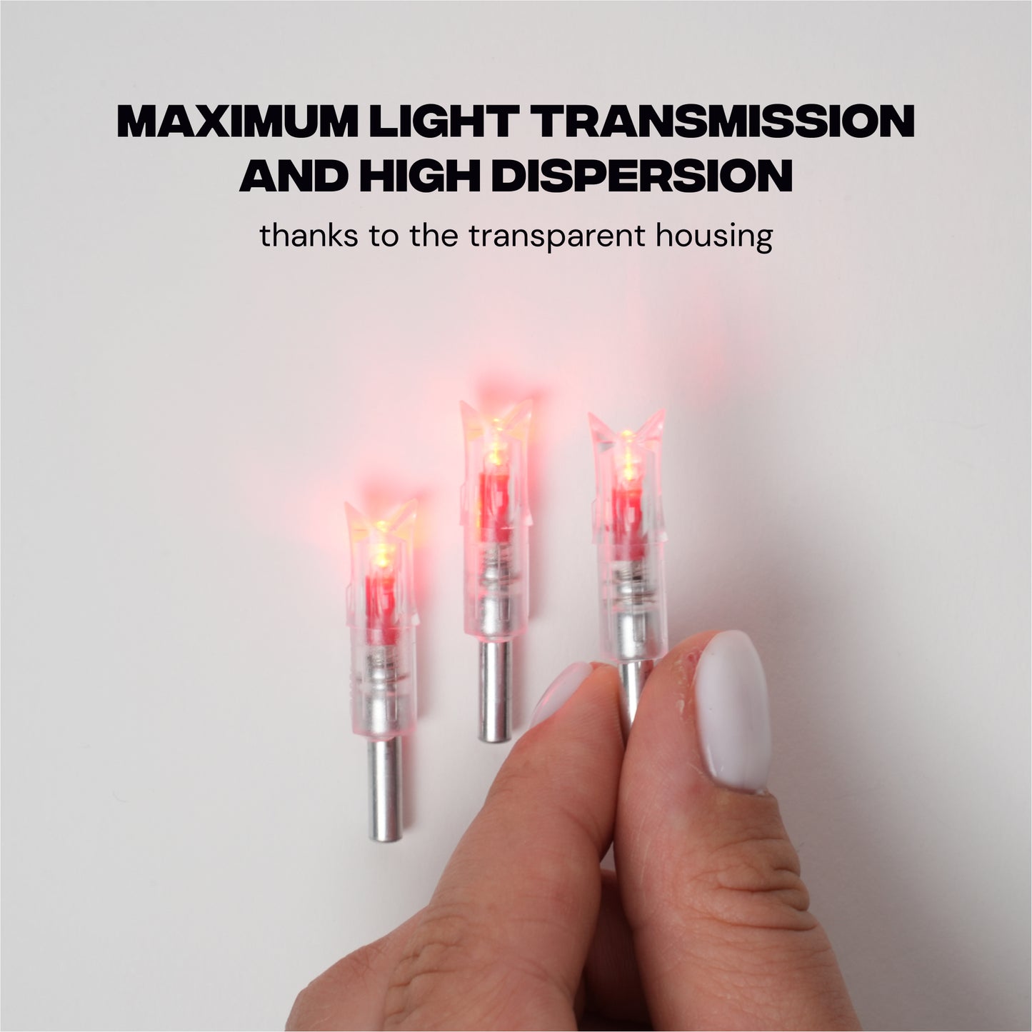 High Visibility 8.8 mm LED Lighted Nocks - Green / Red / Yellow / Blue - 3 pc