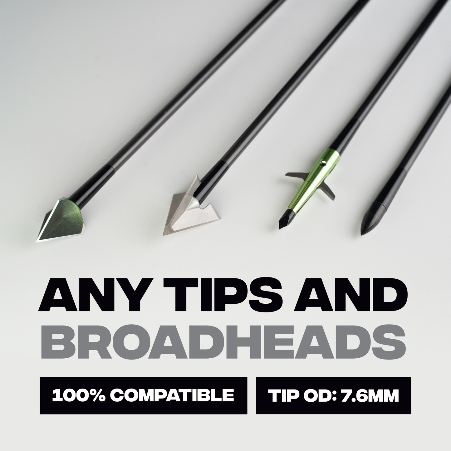 Sting Micro-Diameter Carbon Crossbow Bolts with SS Penetrator Inserts - 16" - 3-Pack