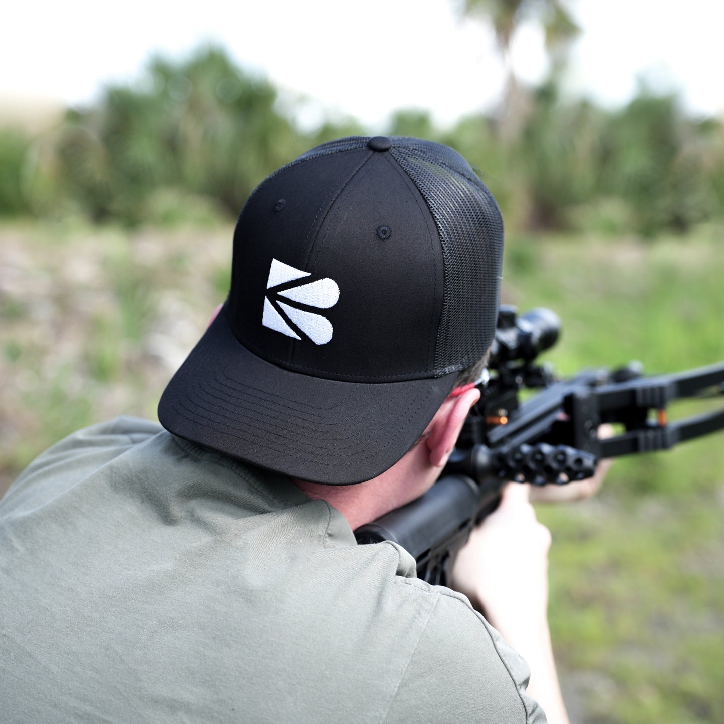 Black Trucker Cap – Classic Mesh-Back Hat with Embroidered Logo