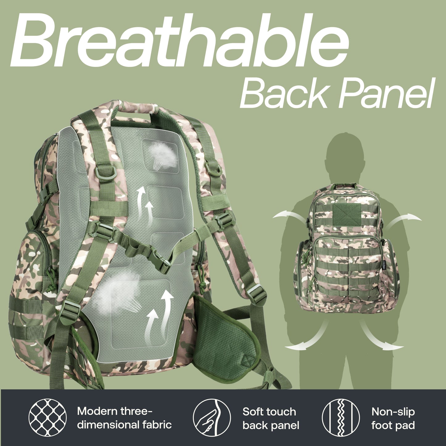 RIVER ROAD Huntex 40L Tactical Backpack for Hunting, Hiking Travel