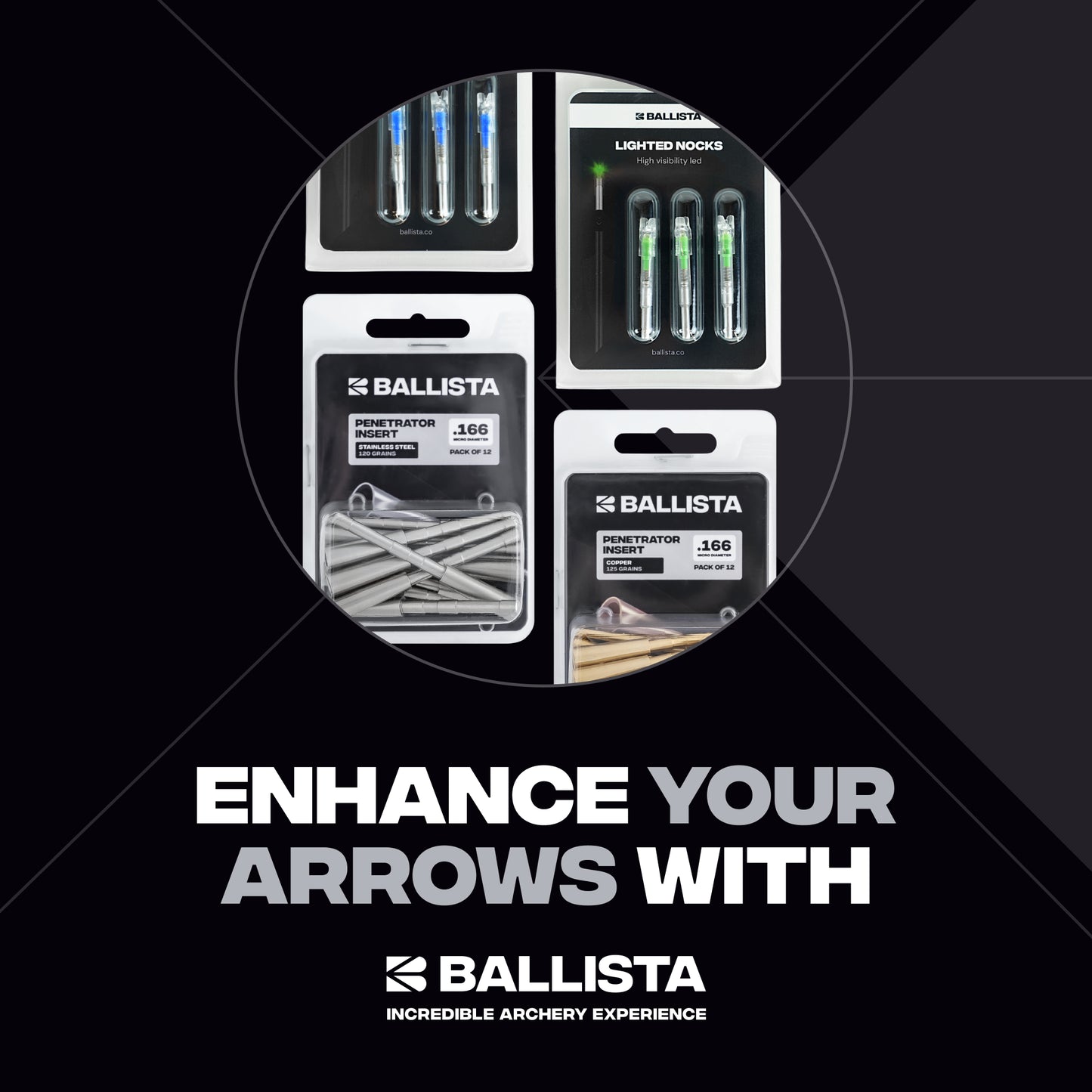 Sting Micro-Diameter Carbon Crossbow Bolts with SS Penetrator Inserts - 16" - 3-Pack