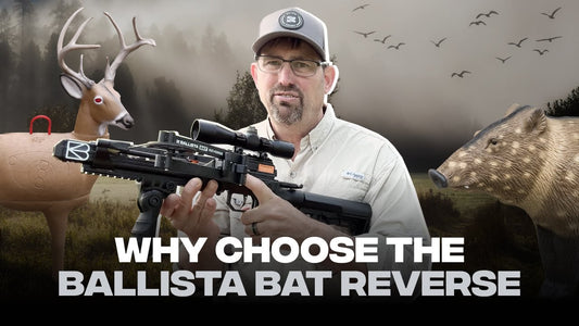 Best crossbow under $500 guide: presenter holding a BALLISTA BAT Reverse