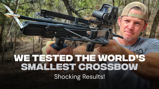 Best crossbow for beginners guide: an adult demonstrating a compact BALLISTA crossbow