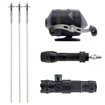 Basic Bowfishing Kit: BL25 Spincast Reel, Bowfishing Arrows, Green Laser Sight, Reel Mount Seat