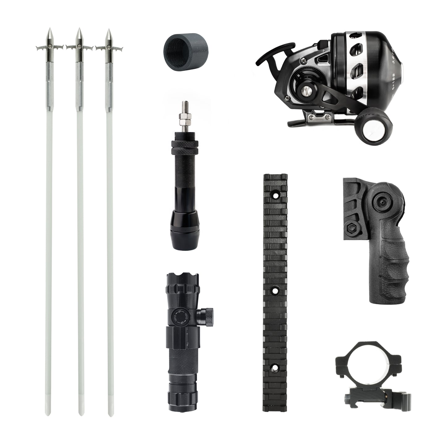 Advanced Bowfishing Kit: BL33 Spincast Reel, Bowfishing Arrows, Green Laser Sight & More