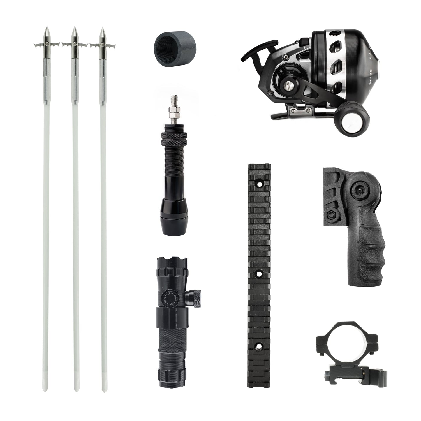 Advanced Bowfishing Kit for BAT: BL33 Spincast Reel, Bowfishing Arrows, Green Laser Sight & More