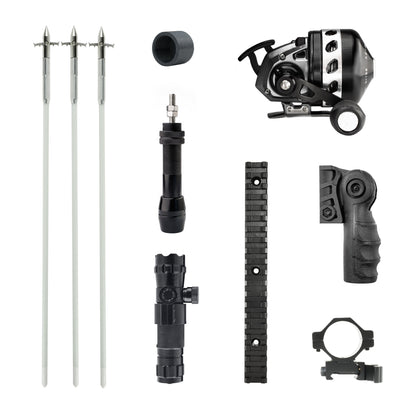 Advanced Bowfishing Kit for BAT: BL33 Spincast Reel, Bowfishing Arrows, Green Laser Sight & More