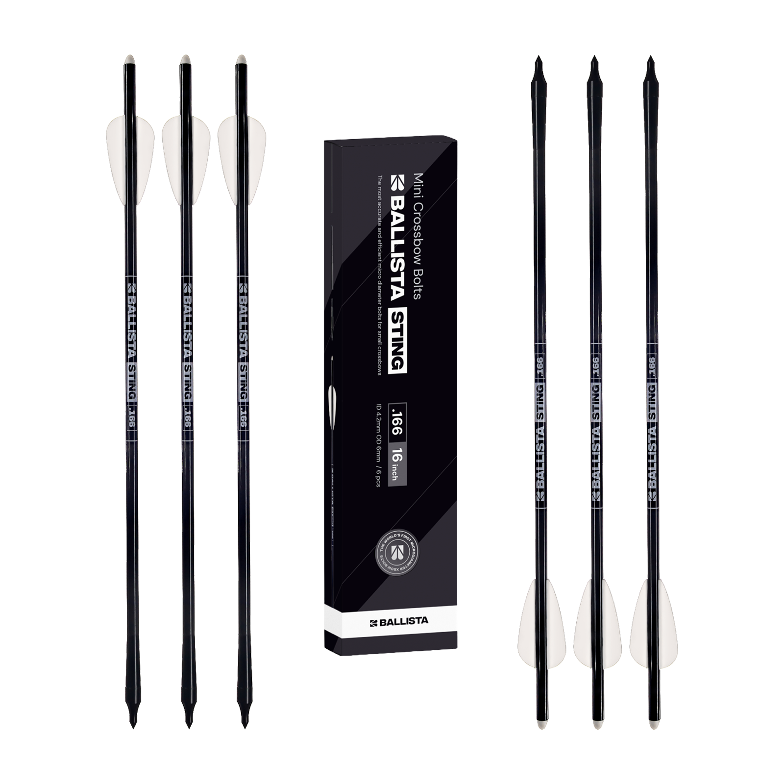 STING Carbon Hunting Bolts for Crossbows BALLISTA BAT (Pack of 6)