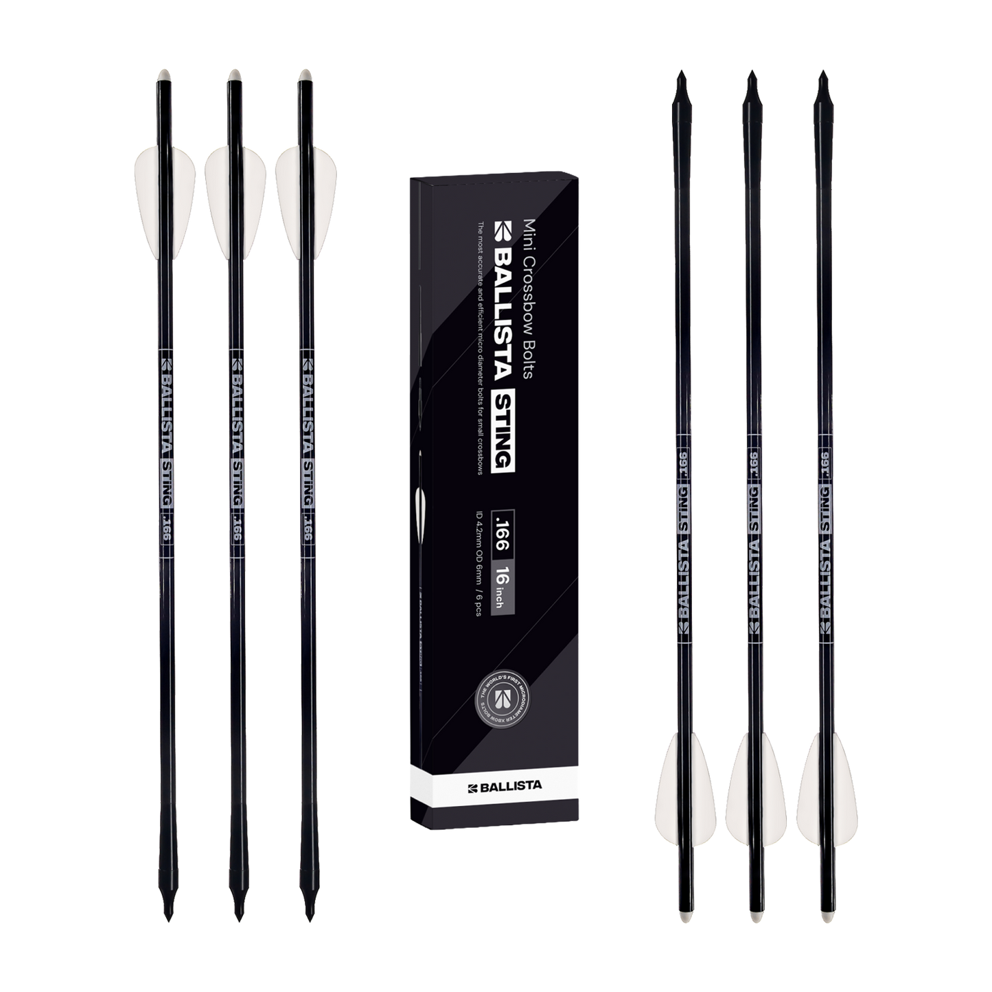 STING Carbon Hunting Bolts for Crossbows BALLISTA BAT (Pack of 6)