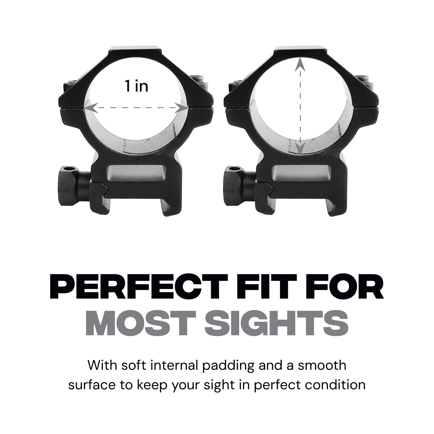 25mm Scope Rings 2-Pack Fits 20mm Picatinny Rail