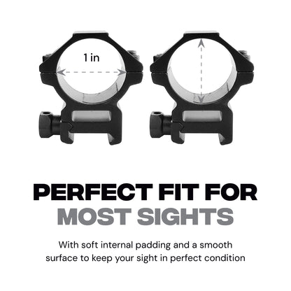 25mm Scope Rings 2-Pack Fits 20mm Picatinny Rail