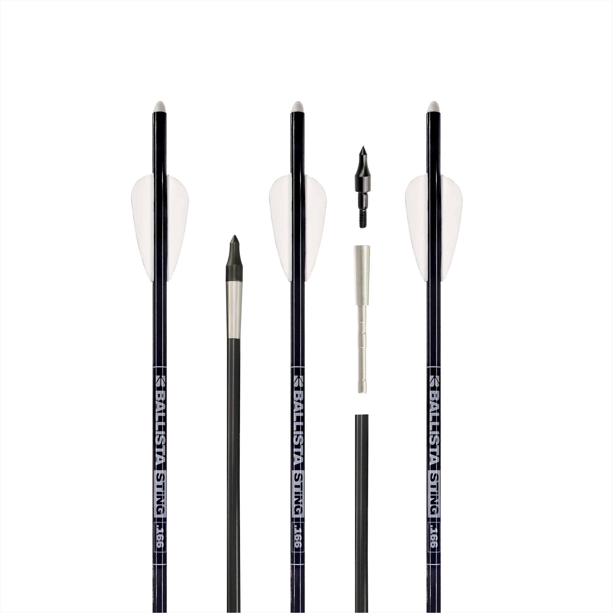 Sting Micro-Diameter Carbon Crossbow Bolts with SS Penetrator Inserts - 16