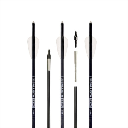 Sting Micro-Diameter Carbon Crossbow Bolts with SS Penetrator Inserts - 16" - 3-Pack