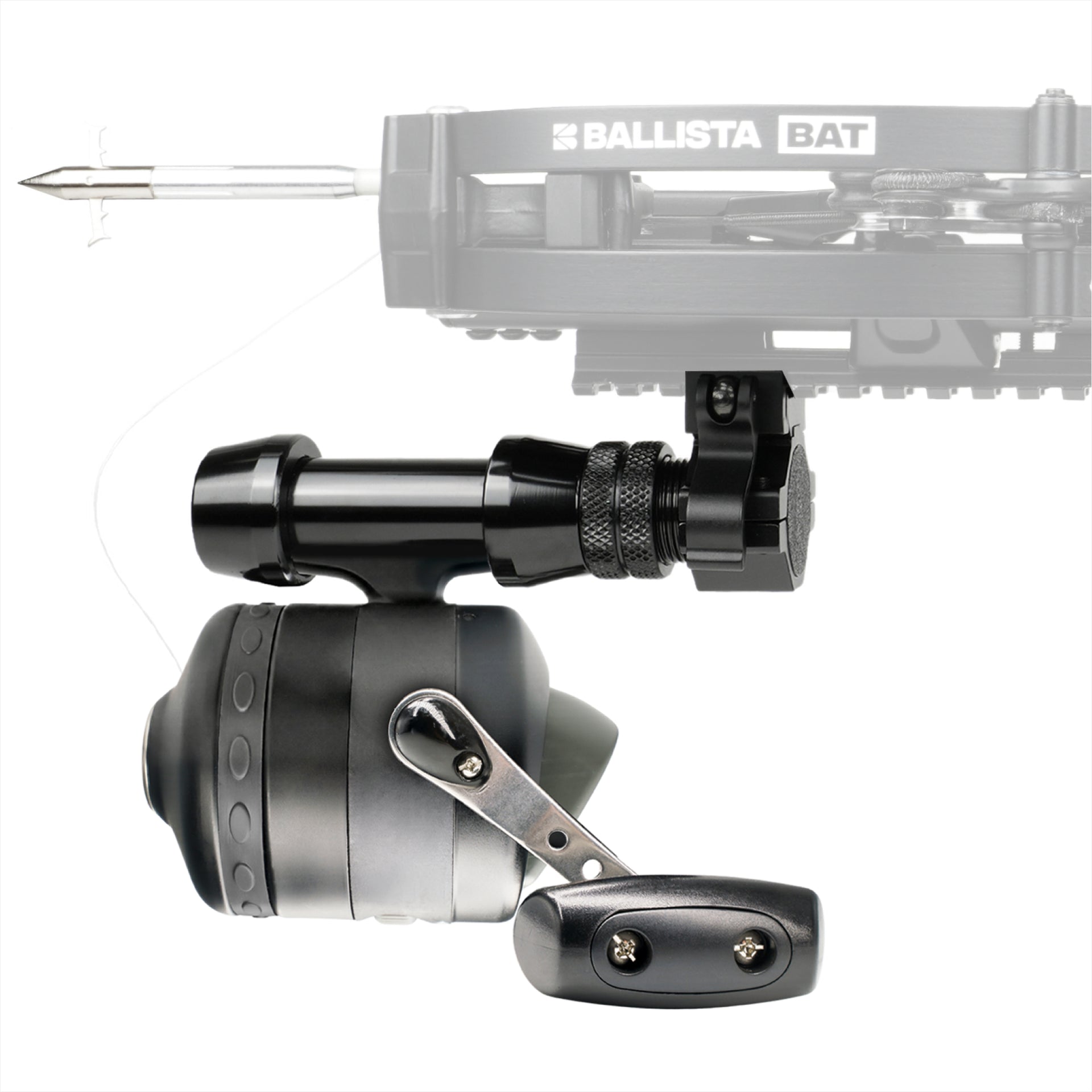 crossbow fishing reel mount Bowfishing Kit: Complete Set for Crossbows - Includes Reel, Mount + Sleeve,  Ring, Arrows (bundle)