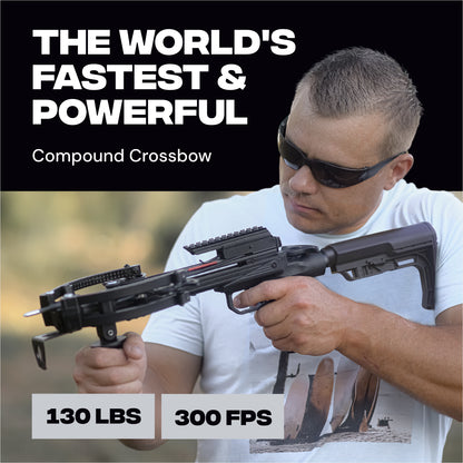 Pistolet arbalète à poulies BAT avec crosse L – 300 FPS & 130 lbs – Reconditionné