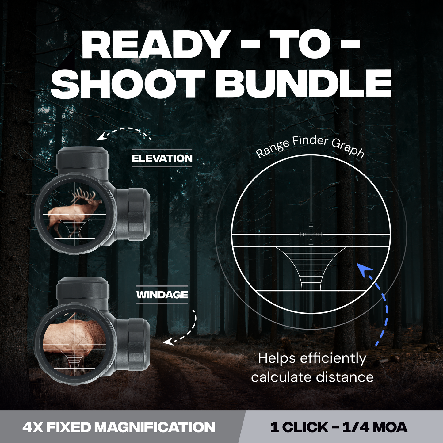 Hunting Kit: 4x32 Scope, 16" STING Carbon Bolts, Mechanical Broadheads & More