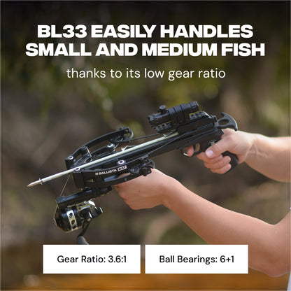 crossbow pistol fishing reel BL33 Spincast Reel for Casting Rod, Bowfishing, Slingshot Fishing