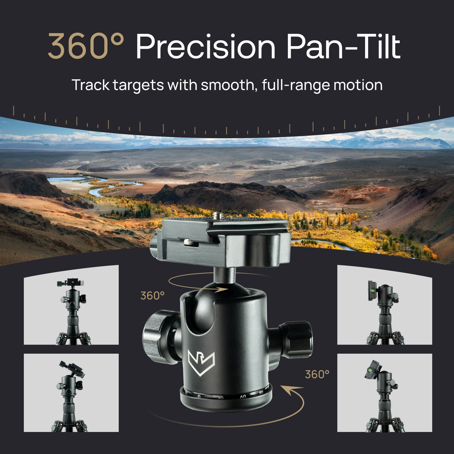 Tripod Hunting & Outdoor Tripod 303 – 155cm Max, 10KG Load Capacity w/ Carry Bag