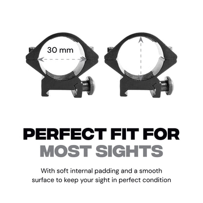 Mighty Tactical Low Mount Scope Ring 30 mm fits 20mm Picatinny Rail (2 pc)