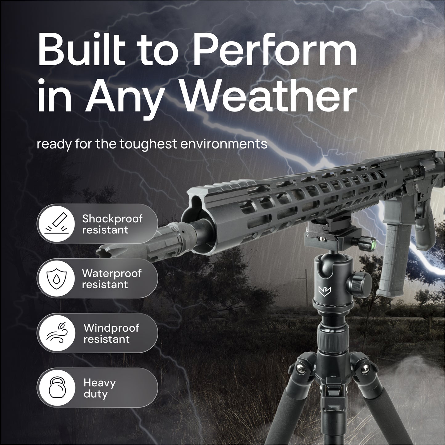 Mighty Tactical Tripod 303 with Picatinny Adapter w/ Carry Bag