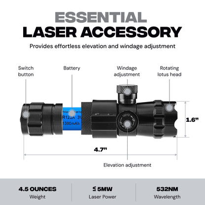 Advanced Bowfishing Kit: BL33 Spincast Reel, Bowfishing Arrows, Green Laser Sight & More