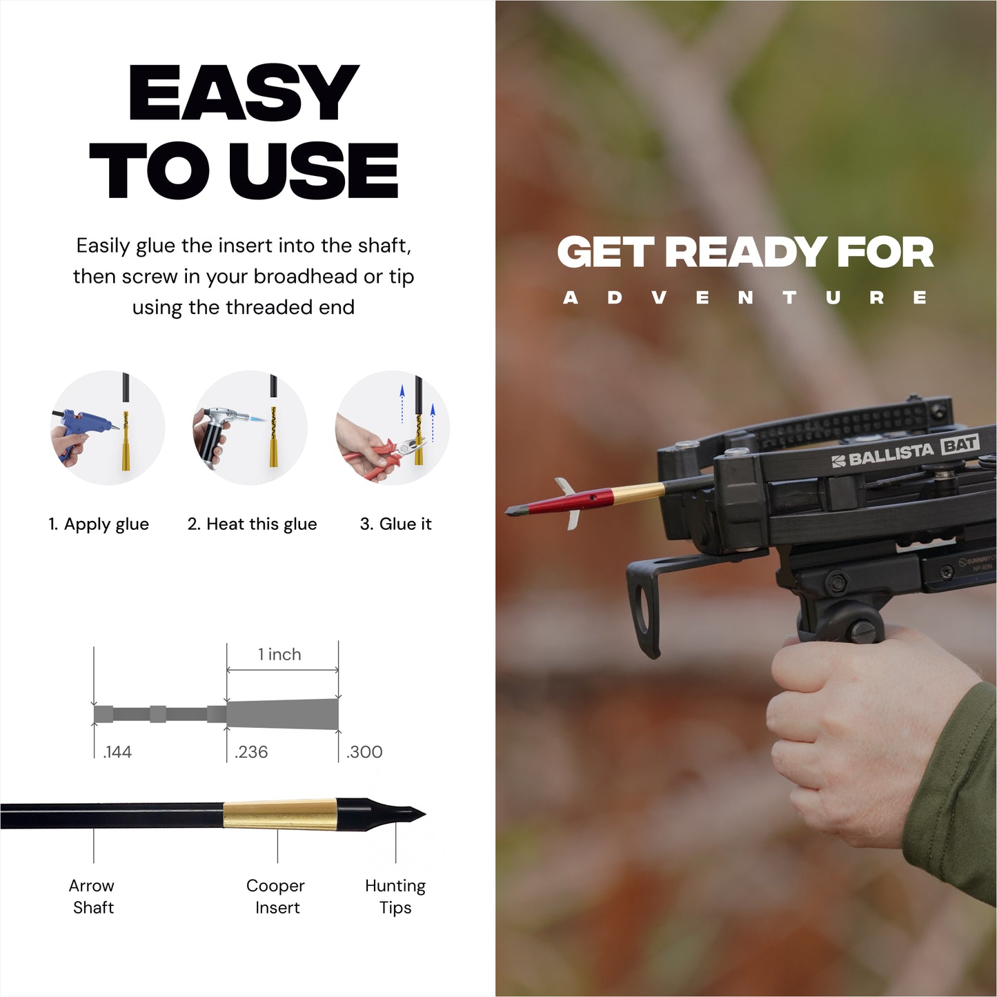 Copper Penetrator Insert Adapter Archery Arrow Shaft ID 4.2mm (12pcs)