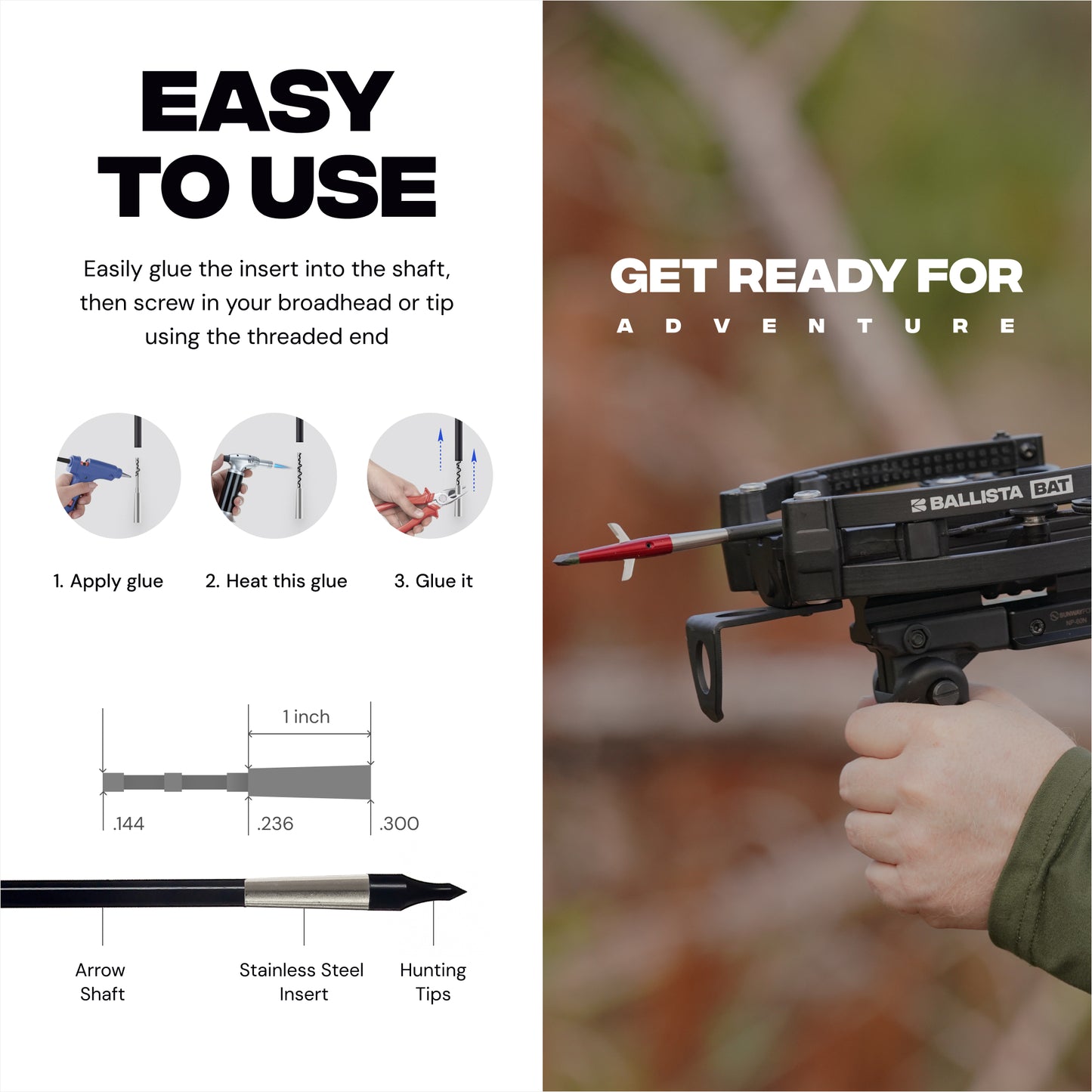 Stainless Steel Penetrator Insert Adapter Archery Arrow Shaft ID 4.2mm (12pcs)