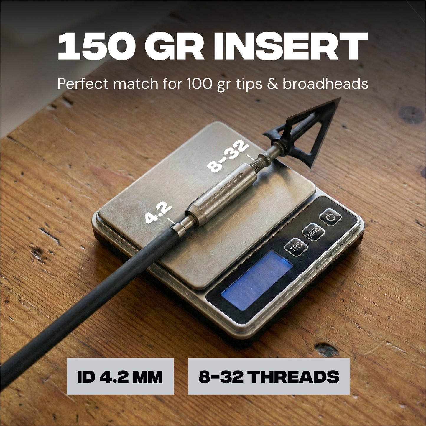 4.2mm Arrow Penetrator Insert 150gr Stainless Steel Adapter - 12pcs